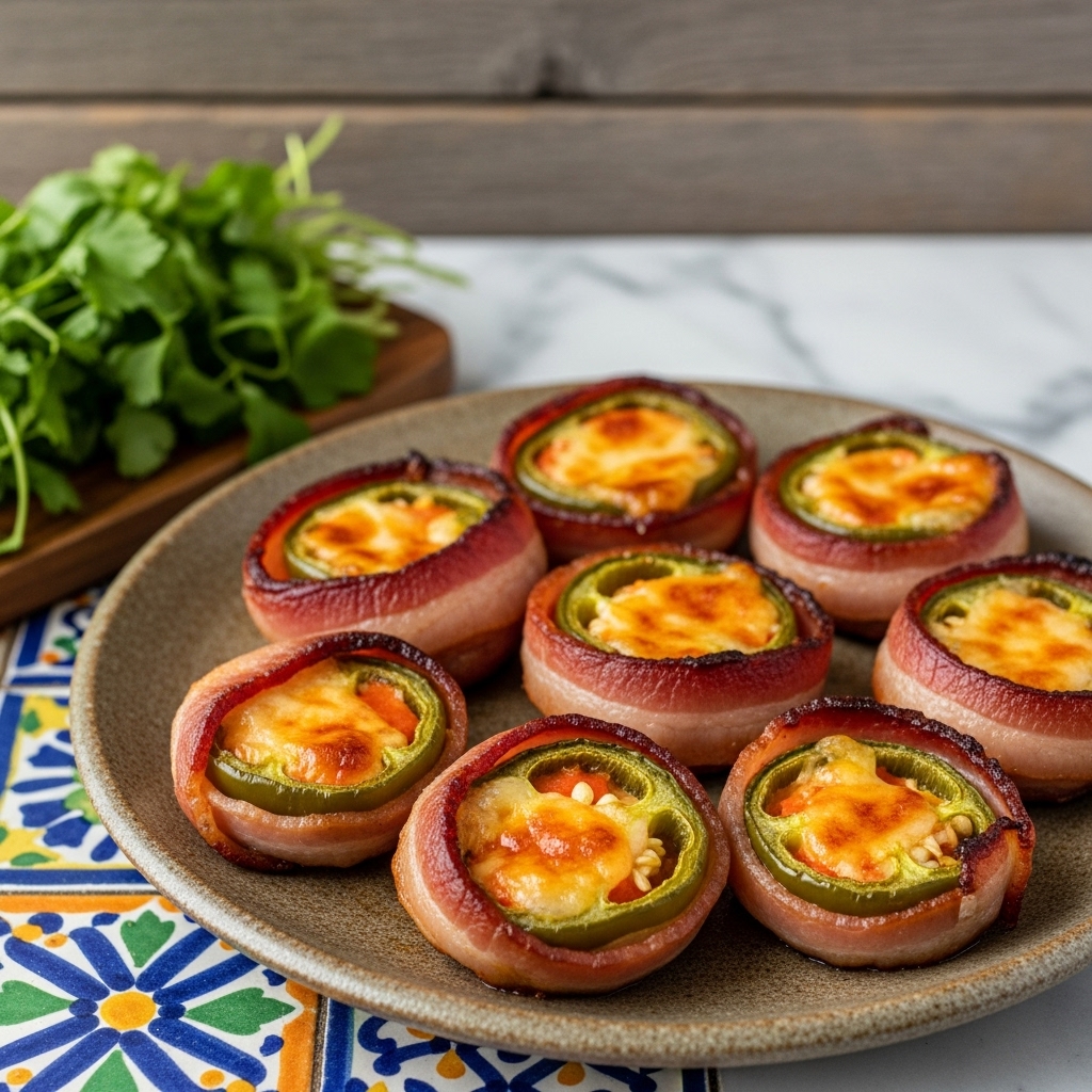 Bacon-Wrapped Jalapeño Poppers with Smoky Cheese Filling